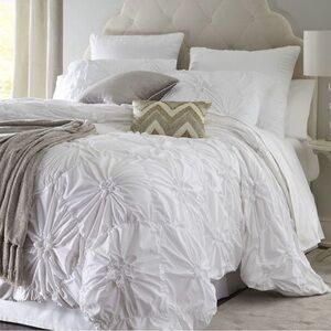 Pier 1 Savannah Duvet Cover – 100% Cotton – 90x94 - IVORY WHITE
